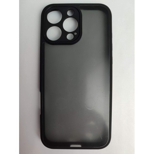 Чехол силикон-пластик iPhone 16 Pro Max матовый с окантовкой черный