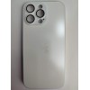 Чехол силикон-пластик iPhone 16 Pro Max стеклянный матовый с логотипом белый