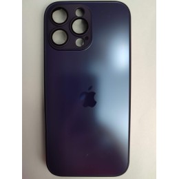 Чехол силикон-пластик iPhone 16 Pro Max стеклянный матовый с логотипом фиолетовый