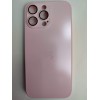 Чехол силикон-пластик iPhone 16 Pro Max стеклянный матовый с логотипом розовый