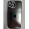 Чехол силикон-пластик iPhone 16 Pro Max стеклянный матовый с логотипом серый