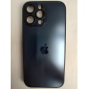 Чехол силикон-пластик iPhone 16 Pro Max стеклянный матовый с логотипом темно-синий