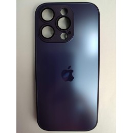 Чехол силикон-пластик iPhone 16 Pro стеклянный матовый с логотипом фиолетовый