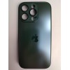 Чехол силикон-пластик iPhone 16 Pro стеклянный матовый с логотипом темно-зеленый