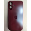 Чехол силикон-пластик iPhone 16 стеклянный матовый с логотипом бордовый