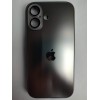 Чехол силикон-пластик iPhone 16 стеклянный матовый с логотипом серый
