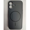 Чехол силикон-пластик iPhone 17 матовый с имитацией MagSafe черный