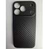 Чехол силикон-пластик iPhone 17 Pro карбон с защитой камеры черный