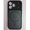 Чехол силикон-пластик iPhone 17 Pro матовый черно-серый