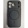 Чехол силикон-пластик iPhone 17 Pro матовый с имитацией MagSafe черный