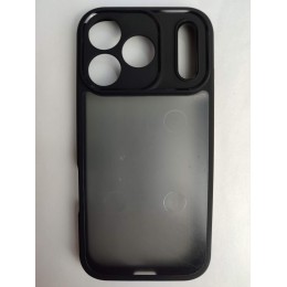 Чехол силикон-пластик iPhone 17 Pro матовый с окантовкой черный