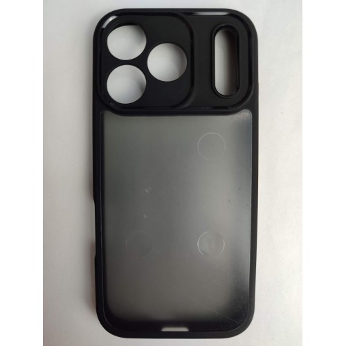 Чехол силикон-пластик iPhone 17 Pro матовый с окантовкой черный