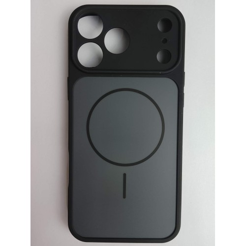 Чехол силикон-пластик iPhone 17 Pro Max матовый черно-серый