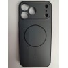 Чехол силикон-пластик iPhone 17 Pro Max матовый с имитацией MagSafe черный