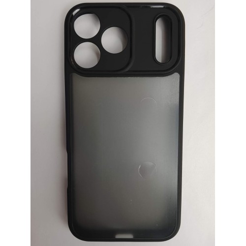 Чехол силикон-пластик iPhone 17 Pro Max матовый с окантовкой черный