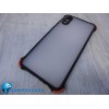 Чехол силикон-пластик Samsung A02/M02 прозрачный с защитой по краям черный/красный
