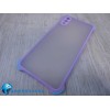 Чехол силикон-пластик Samsung A02/M02 прозрачный с защитой по краям сиреневый/голубой