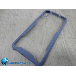Чехол силикон-пластик Samsung A11/M11 прозрачный с окантовкой серый
