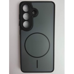 Чехол силикон-пластик Samsung S26 матовый черно-серый