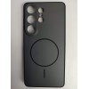 Чехол силикон-пластик Samsung S26 Ultra матовый с имитацией MagSafe черный