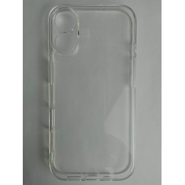 Чехол силиконовый Clear Case iPhone 16 прозрачный с защитой камеры