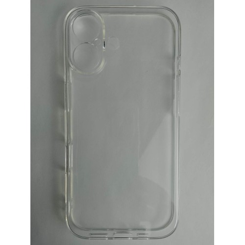 Чехол силиконовый Clear Case iPhone 16 прозрачный с защитой камеры