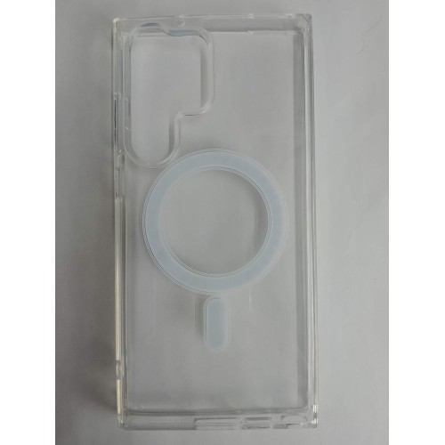 Чехол силиконовый Clear Case Samsung S23 Ultra Magsafe прозрачный