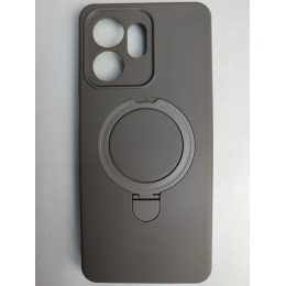 Чехол силиконовый Honor X6D MagSafe цветной с кольцом серый