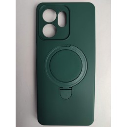 Чехол силиконовый Honor X6D MagSafe цветной с кольцом зеленый