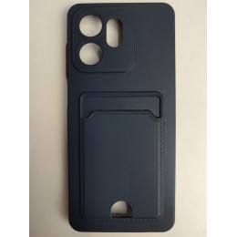 Чехол силиконовый Honor X6D матовый цветной с визитницей синий 