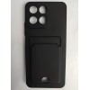 Чехол силиконовый Honor X7C матовый цветной с визитницей черный