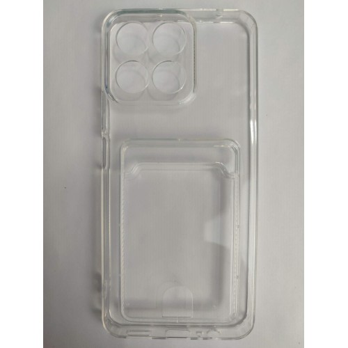 Чехол силиконовый Honor X7C прозрачный с визитницей 