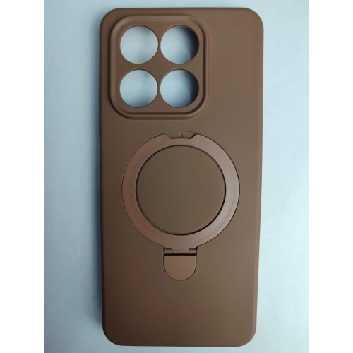 Чехол силиконовый Honor X7D MagSafe цветной с кольцом коричневый