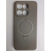 Чехол силиконовый Honor X7D MagSafe цветной с кольцом серый