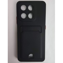 Чехол силиконовый Honor X7D матовый цветной с визитницей черный