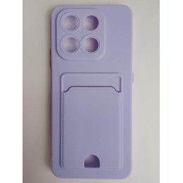 Чехол силиконовый Honor X7D матовый цветной с визитницей сиреневый 