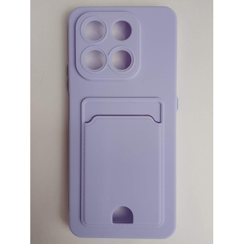 Чехол силиконовый Honor X7D матовый цветной с визитницей сиреневый 