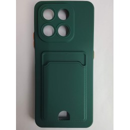 Чехол силиконовый Honor X7D матовый цветной с визитницей зеленый 