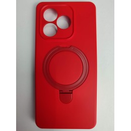 Чехол силиконовый Honor X8D MagSafe цветной с кольцом красный