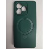 Чехол силиконовый Honor X8D MagSafe цветной с кольцом зеленый