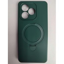 Чехол силиконовый Honor X8D MagSafe цветной с кольцом зеленый