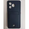 Чехол силиконовый Honor X8D матовый цветной с визитницей синий