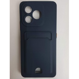 Чехол силиконовый Honor X8D матовый цветной с визитницей синий