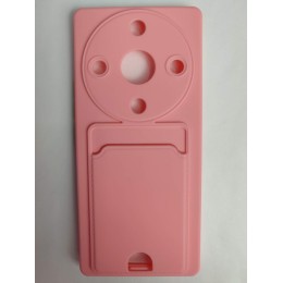 Чехол силиконовый Honor X9A матовый цветной с визитницей розовый