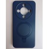 Чехол силиконовый Honor X9D MagSafe цветной с кольцом синий