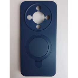 Чехол силиконовый Honor X9D MagSafe цветной с кольцом синий