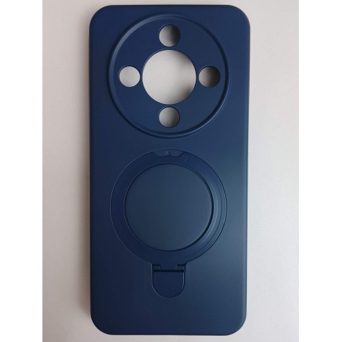 Чехол силиконовый Honor X9D MagSafe цветной с кольцом синий