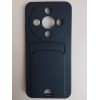 Чехол силиконовый Honor X9D матовый цветной с визитницей синий