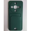 Чехол силиконовый Honor X9D матовый цветной с визитницей зеленый