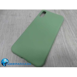Чехол силиконовый Huawei Honor 8A в блистере матовый зеленый (без отпечатка)